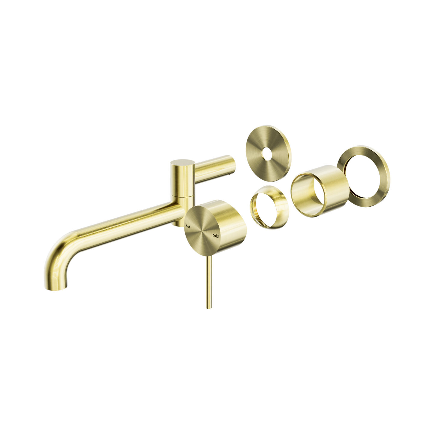 Mecca Wall Basin/Bath Mixer Swivel Spout 225mm Trim Kits Only Brushed Gold