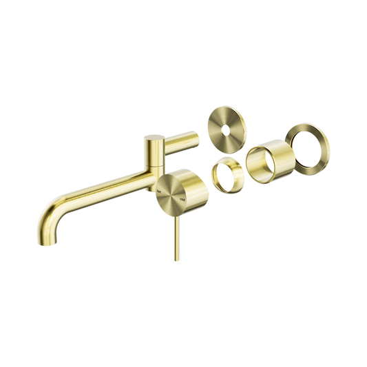 Mecca Wall Basin/Bath Mixer Swivel Spout 225mm Trim Kits Only Brushed Gold
