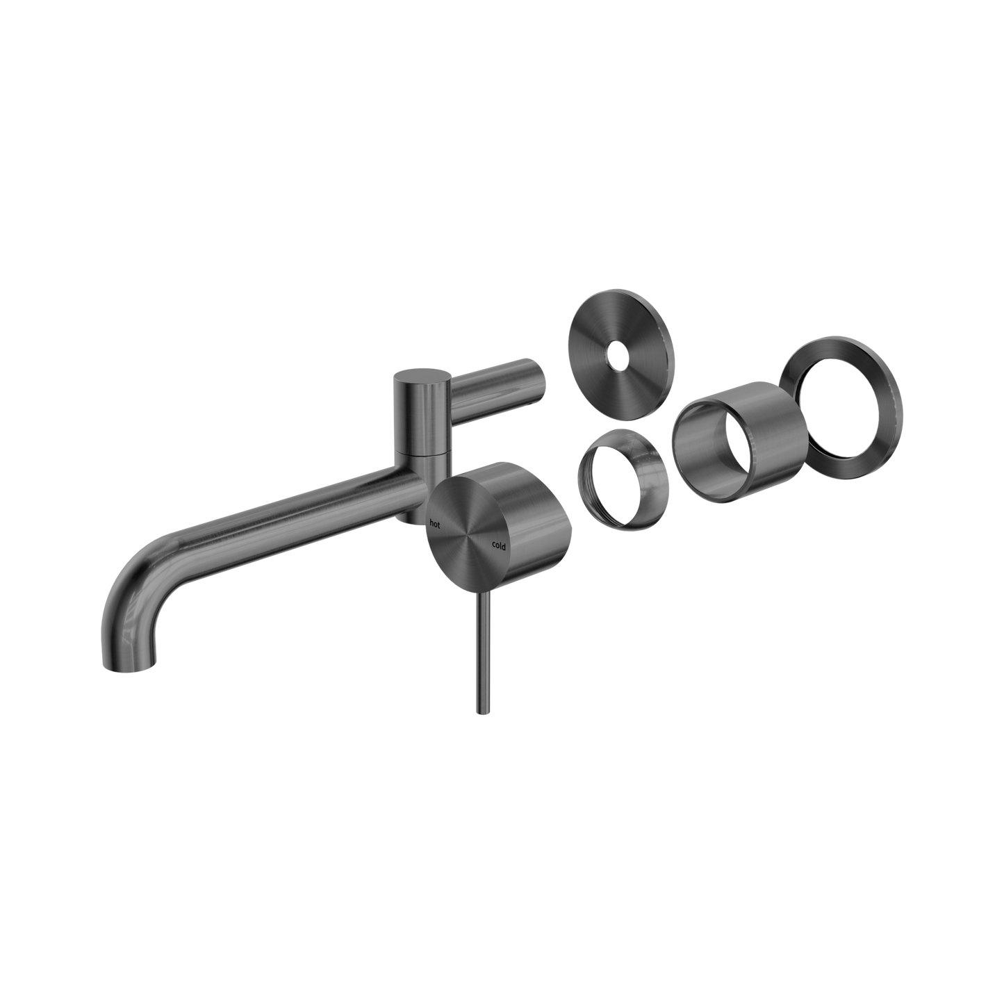 Mecca Wall Basin/Bath Mixer Swivel Spout 225mm Trim Kits Only Gun Metal