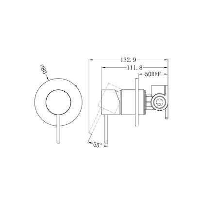 Mecca Shower Mixer 80MM Plate