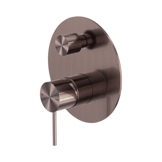 Mecca Shower Mixer With Diverter Brushed Bronze