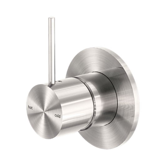 Mecca Shower Mixer Handle Up 80mm Plate Brushed Nickel