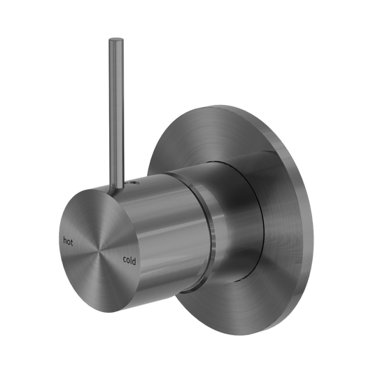 Mecca Shower Mixer Handle Up 80mm Plate Gun Metal