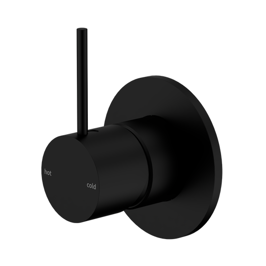 Mecca Shower Mixer Handle Up 80mm Plate Matte Black