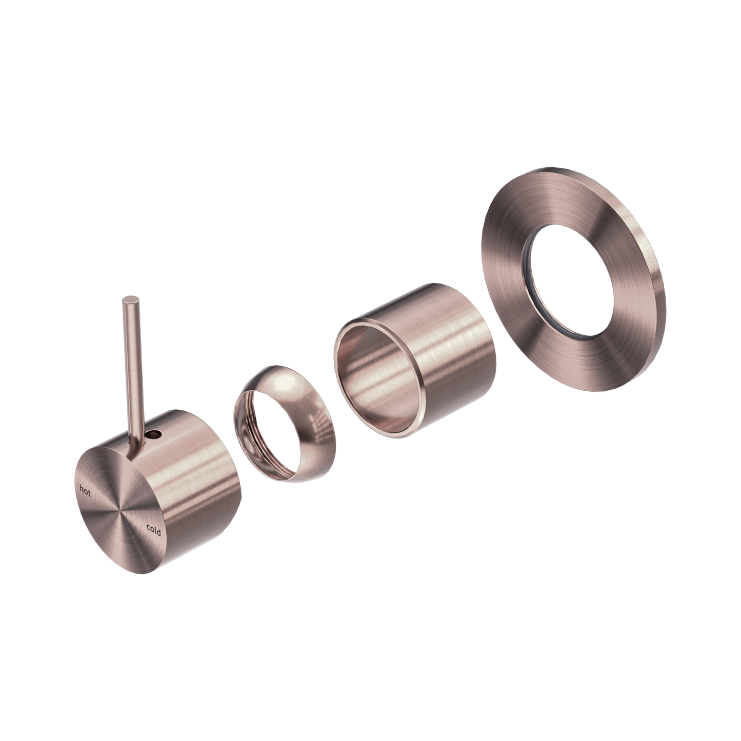 Mecca Shower Mixer Handle Up 80mm Plate Trim Kits Only Brushed Bronze