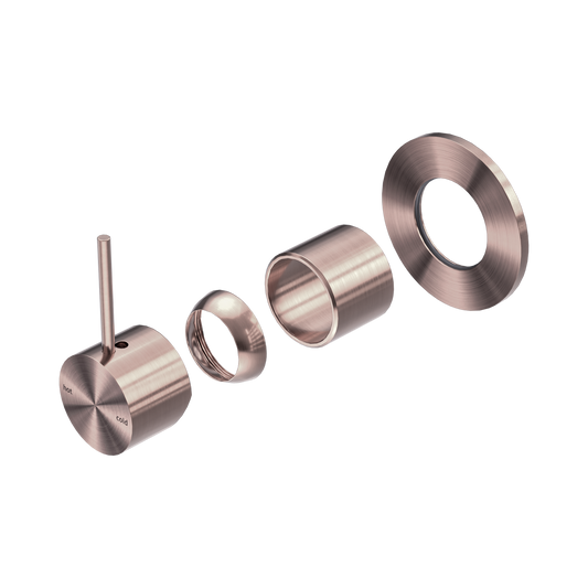 Mecca Shower Mixer Handle Up 80mm Plate Trim Kits Only Brushed Bronze
