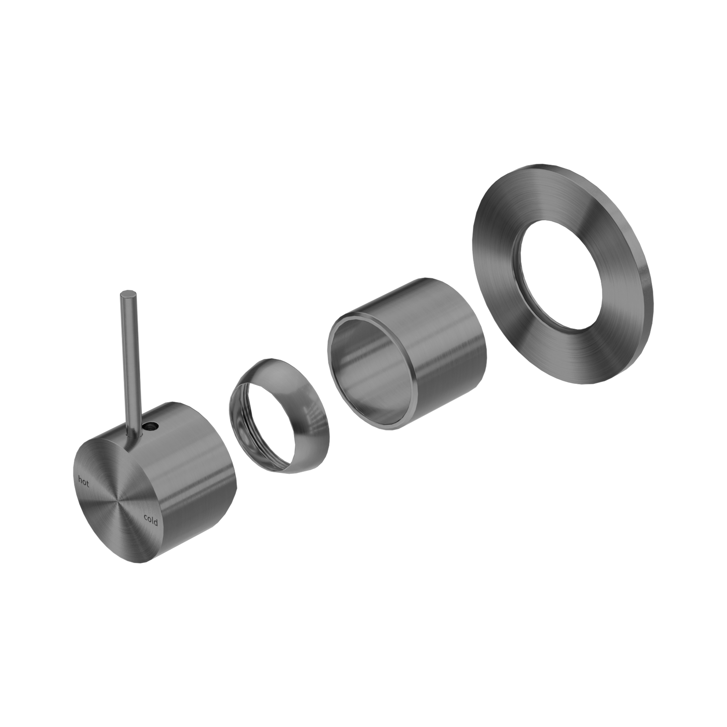 Mecca Shower Mixer Handle Up 80mm Plate Trim Kits Only Gun Metal