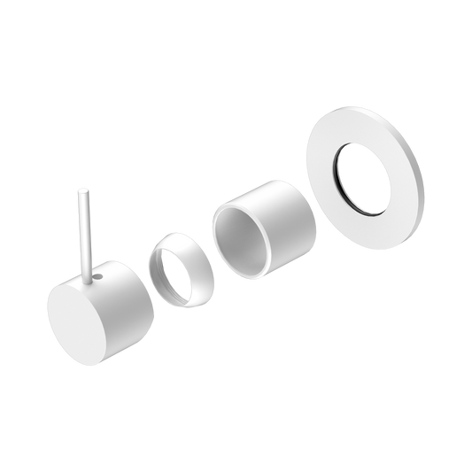 Mecca Shower Mixer Handle Up 80mm Plate Trim Kits Only Matte White