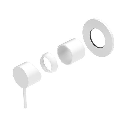 Mecca Shower Mixer 80mm Plate Trim Kits Only Matte White