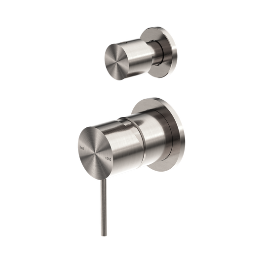 Mecca Shower Mixer With Diverter Separate Back Plate Brushed Nickel