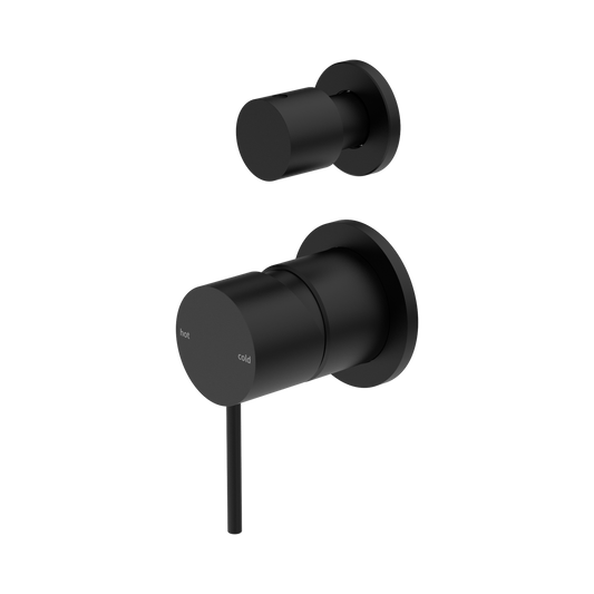 Mecca Shower Mixer With Diverter Separate Back Plate Matte Black