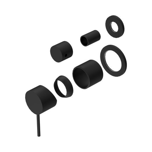 Mecca Shower Mixer With Diverter Separate Back Plate Trim Kits Only Matte Black