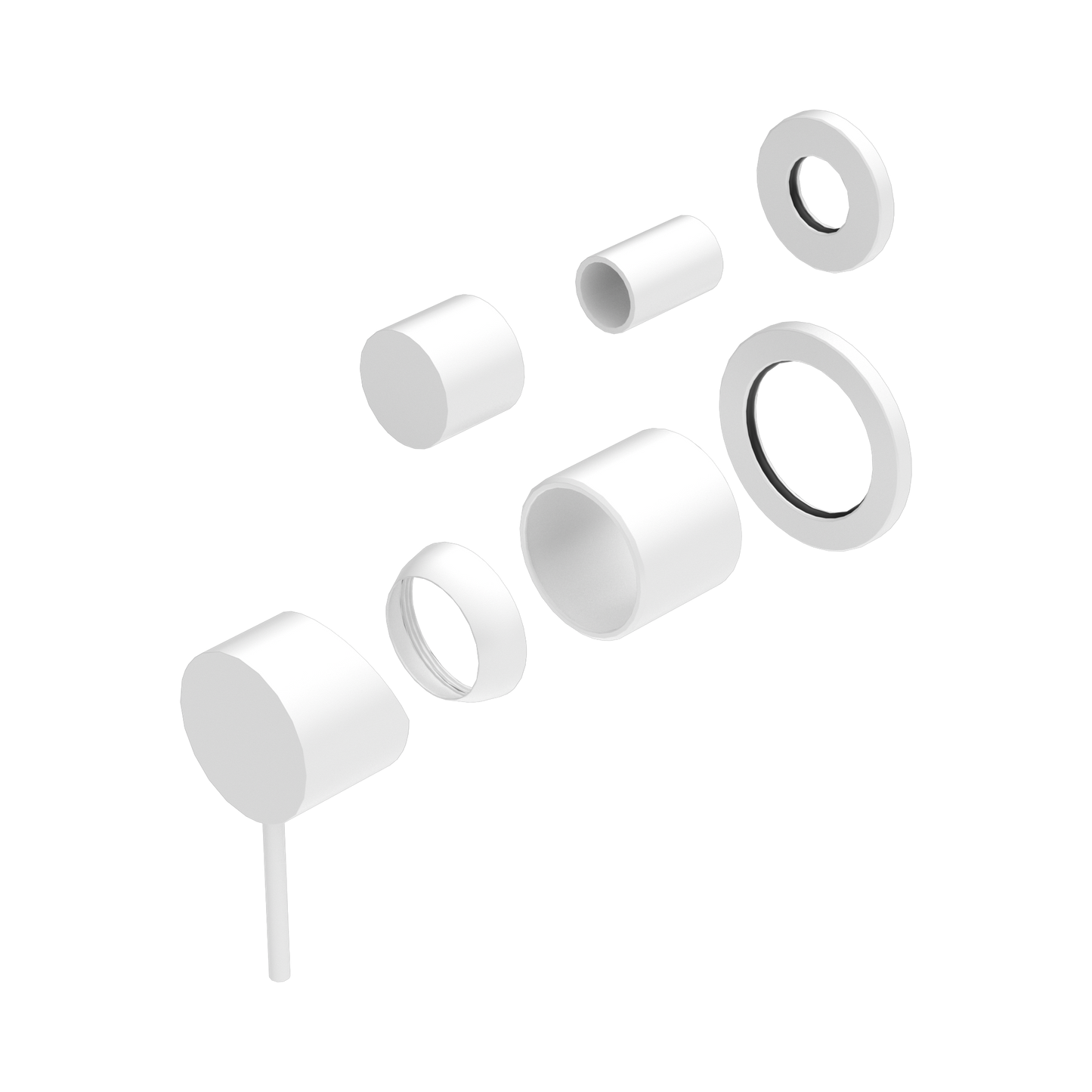 Mecca Shower Mixer With Diverter Separate Back Plate Trim Kits Only Matte White