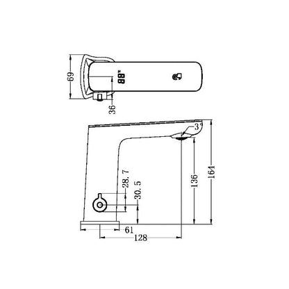 Nero Claudia Sensor Basin Mixer (LED Panel Colour Options)