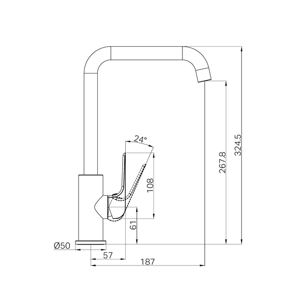 Fresh Square Neck Sink Mixer