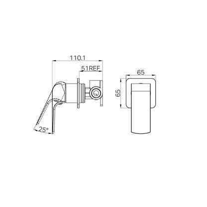 Fresh Shower/Bath Mixer Square Backplate
