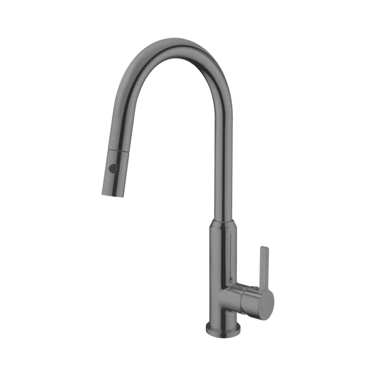 Pearl Pull Out Sink Mixer With Vegie Spray Function Gun Metal