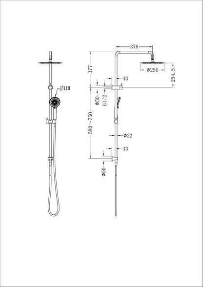 Round Project Twin Shower