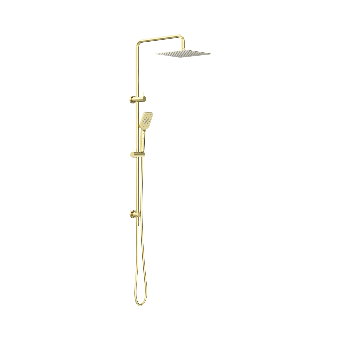 Square Project Twin Shower Brushed Gold