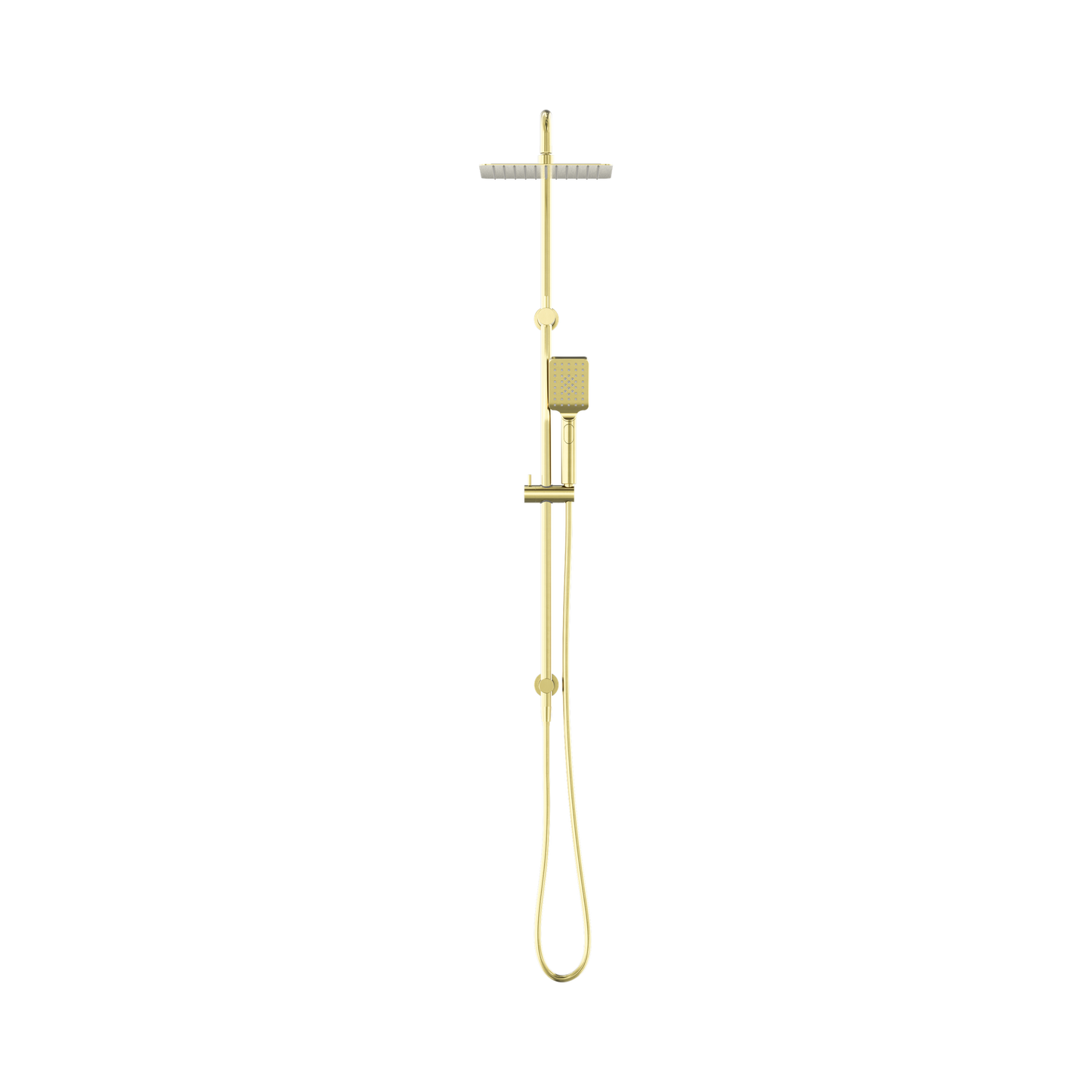 Square Project Twin Shower Brushed Gold