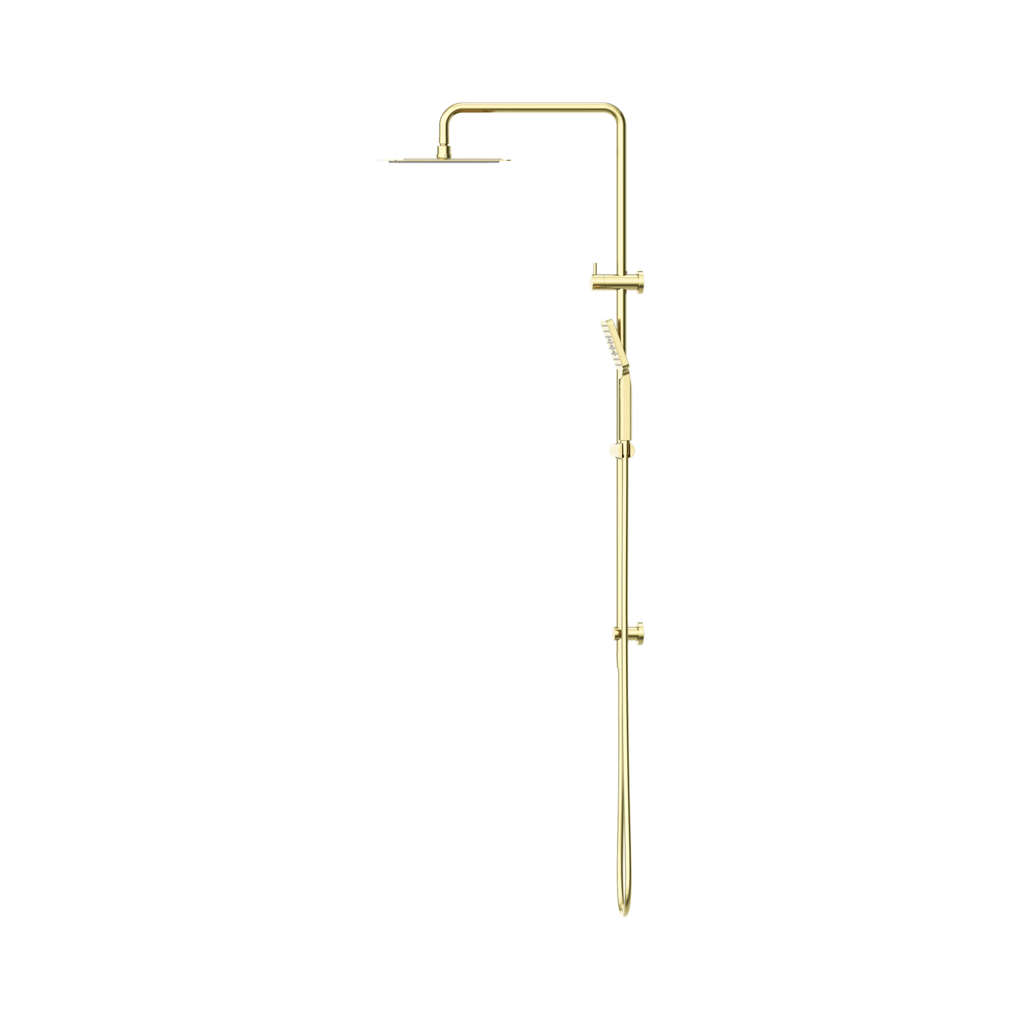 Square Project Twin Shower Brushed Gold