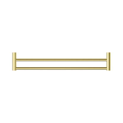 New Mecca Double Towel Rail 600mm Brushed Gold