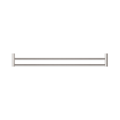 New Mecca Double Towel Rail 800mm Brushed Nickel