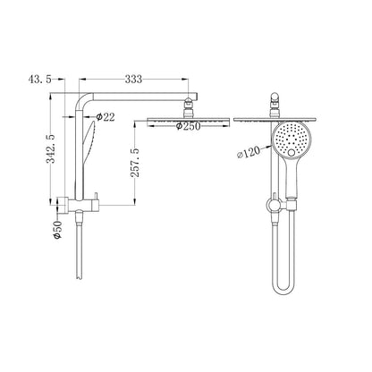 Mecca 2 In 1 Twin Shower