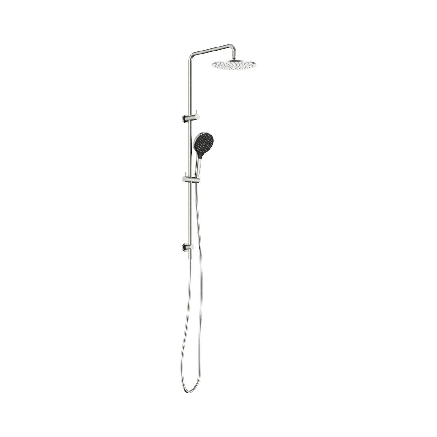 Round Twin Shower With Air Shower II Brushed Nickel