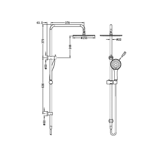 Nero Dolce/Mecca Combination Shower