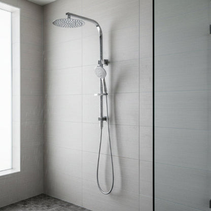Nero Bianca Flat Rail Round 250mm Combination Shower