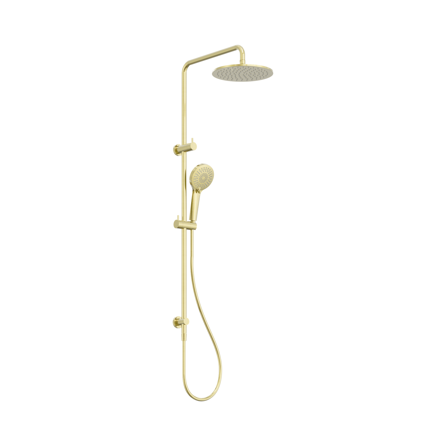 Round Twin Shower Brushed Gold