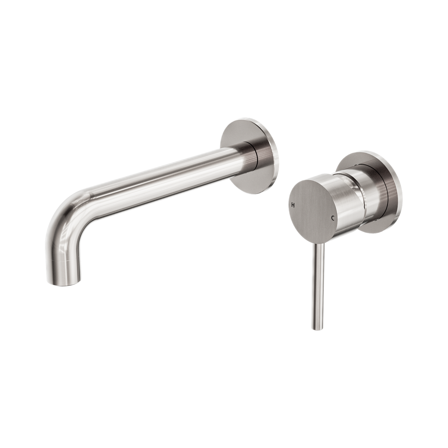 Dolce Wall Basin/Bath Mixer Separate Back Plate Brushed Nickel
