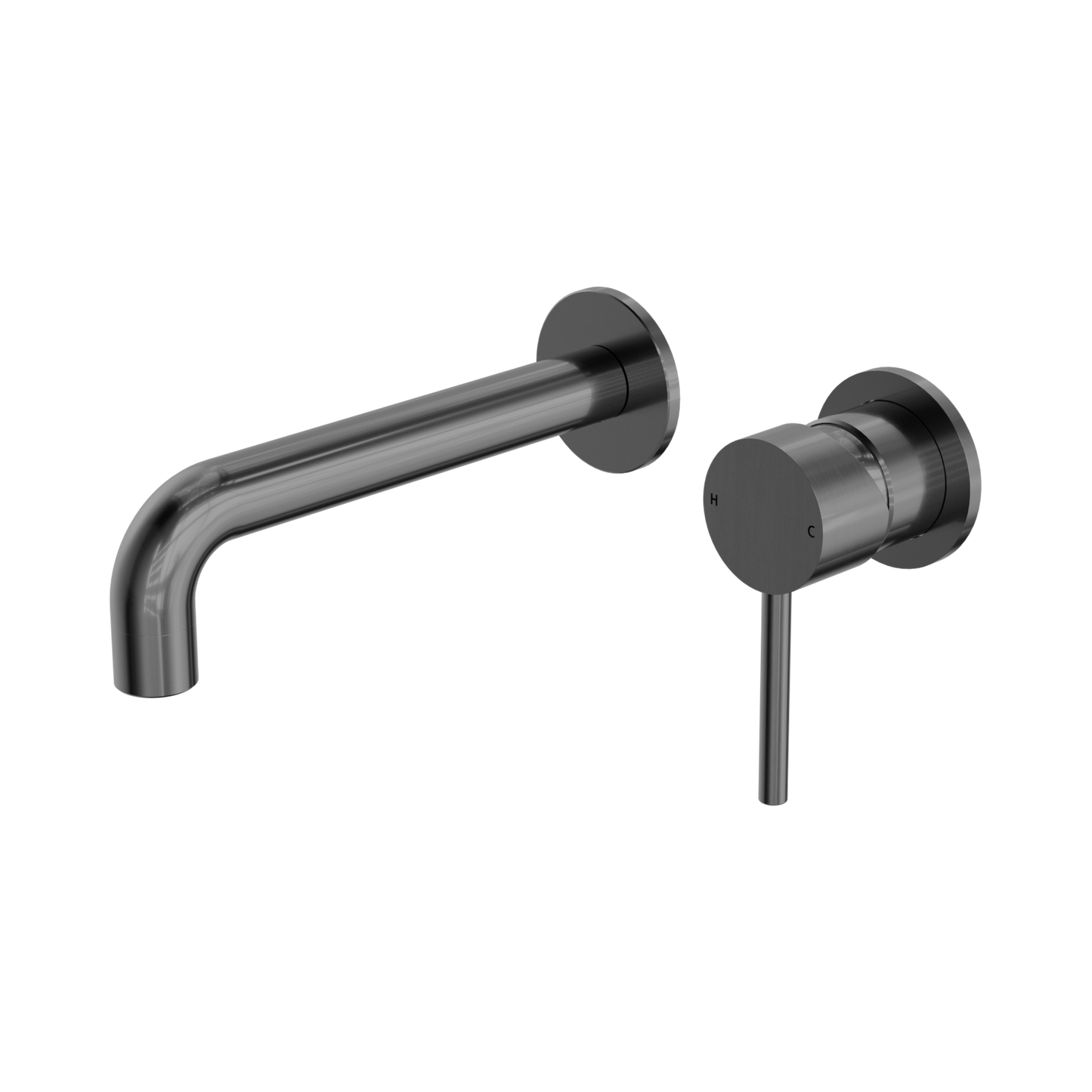 Dolce Wall Basin/Bath Mixer Separate Back Plate Gun Metal