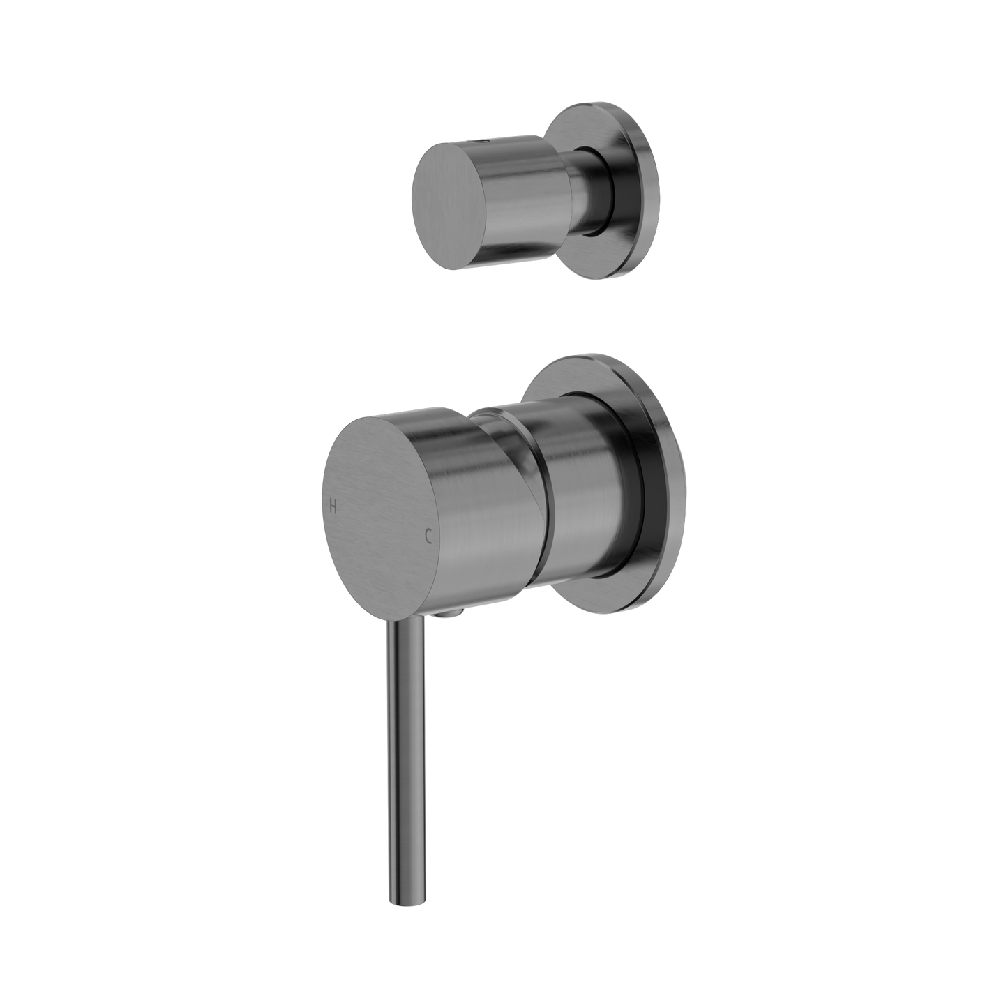 Dolce Shower Mixer With Diverter Separate Back Plate Gun Metal