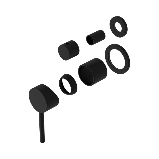 Dolce Shower Mixer With Diverter Separate Back Plate Trim Kits Only Matte Black