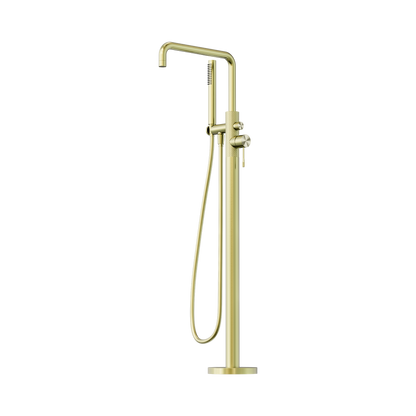 Opal Freestanding Bath Mixer With Hand Shower Brushed Gold