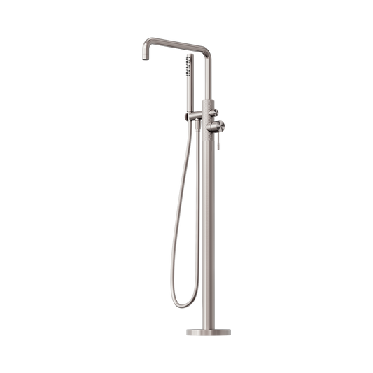 Opal Freestanding Bath Mixer With Hand Shower Brushed Nickel