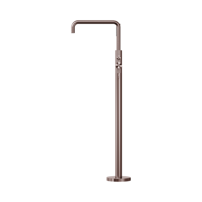 Opal Freestanding Bath Mixer With Hand Shower Brushed Bronze