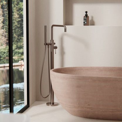 Nero Opal Freestanding Bath Mixer with Handshower