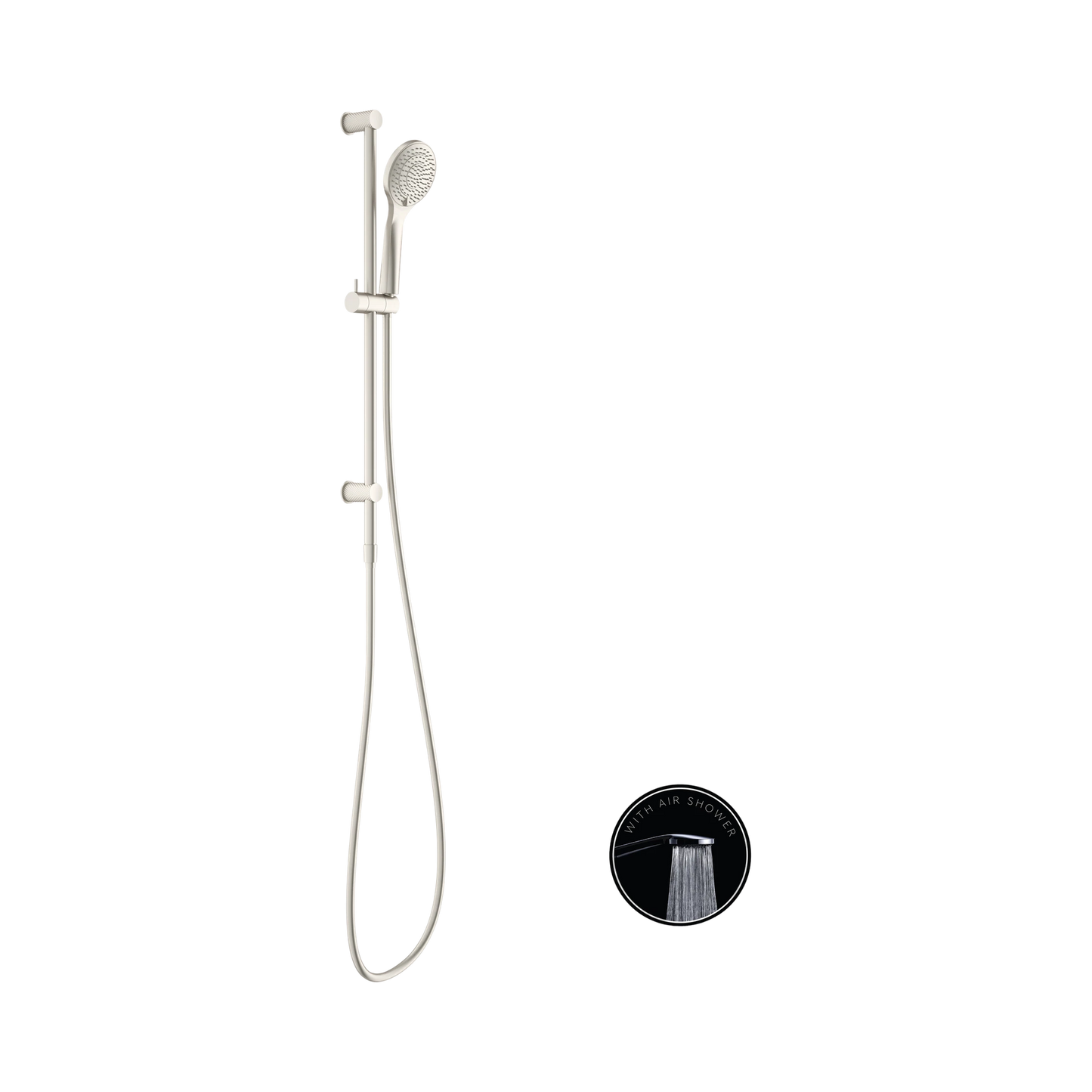 Opal Shower Rail With Air Shower Brushed Nickel