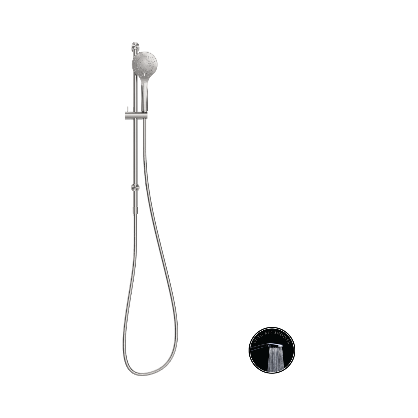 Opal Shower Rail With Air Shower Brushed Nickel