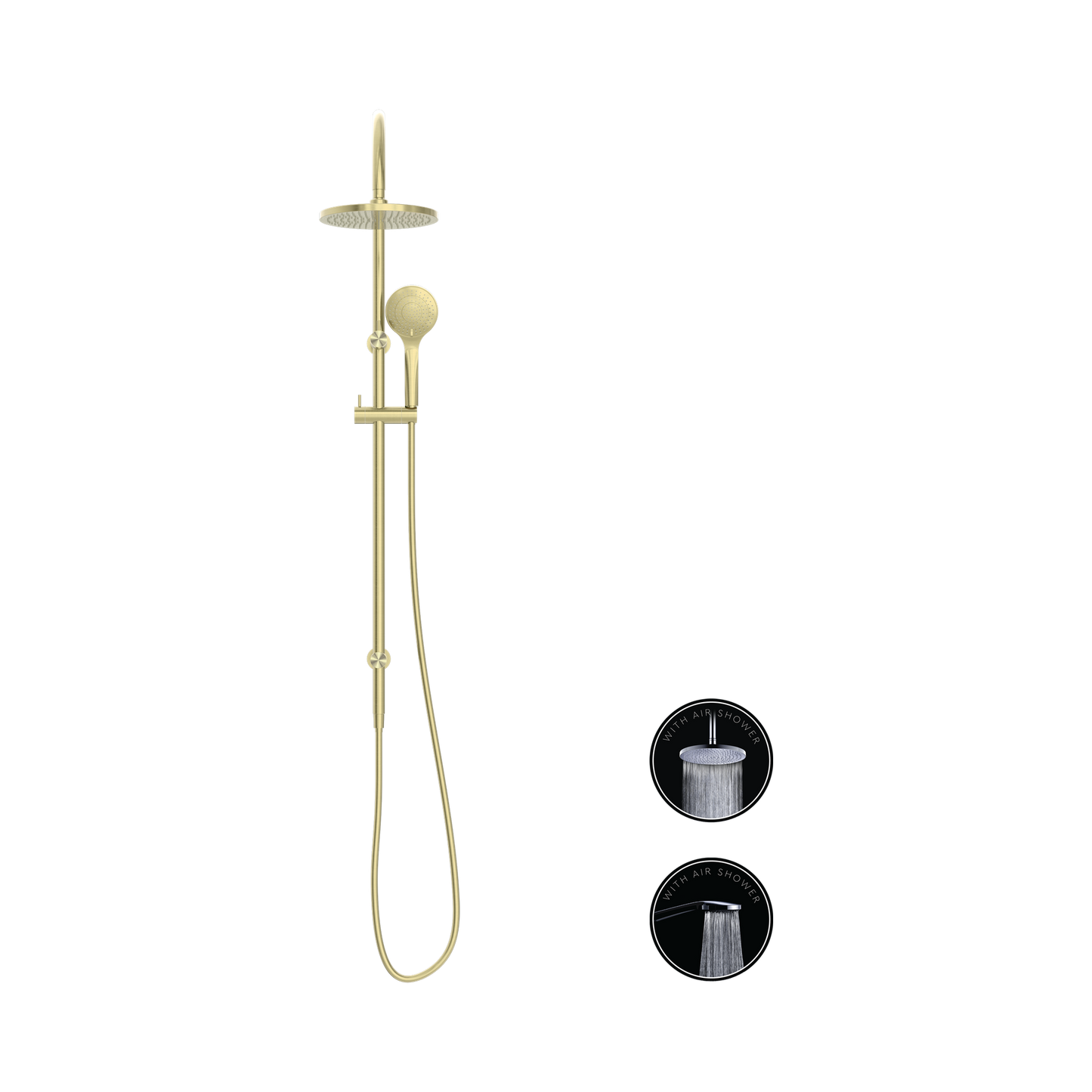Opal Twin Shower With Air Shower Brushed Gold
