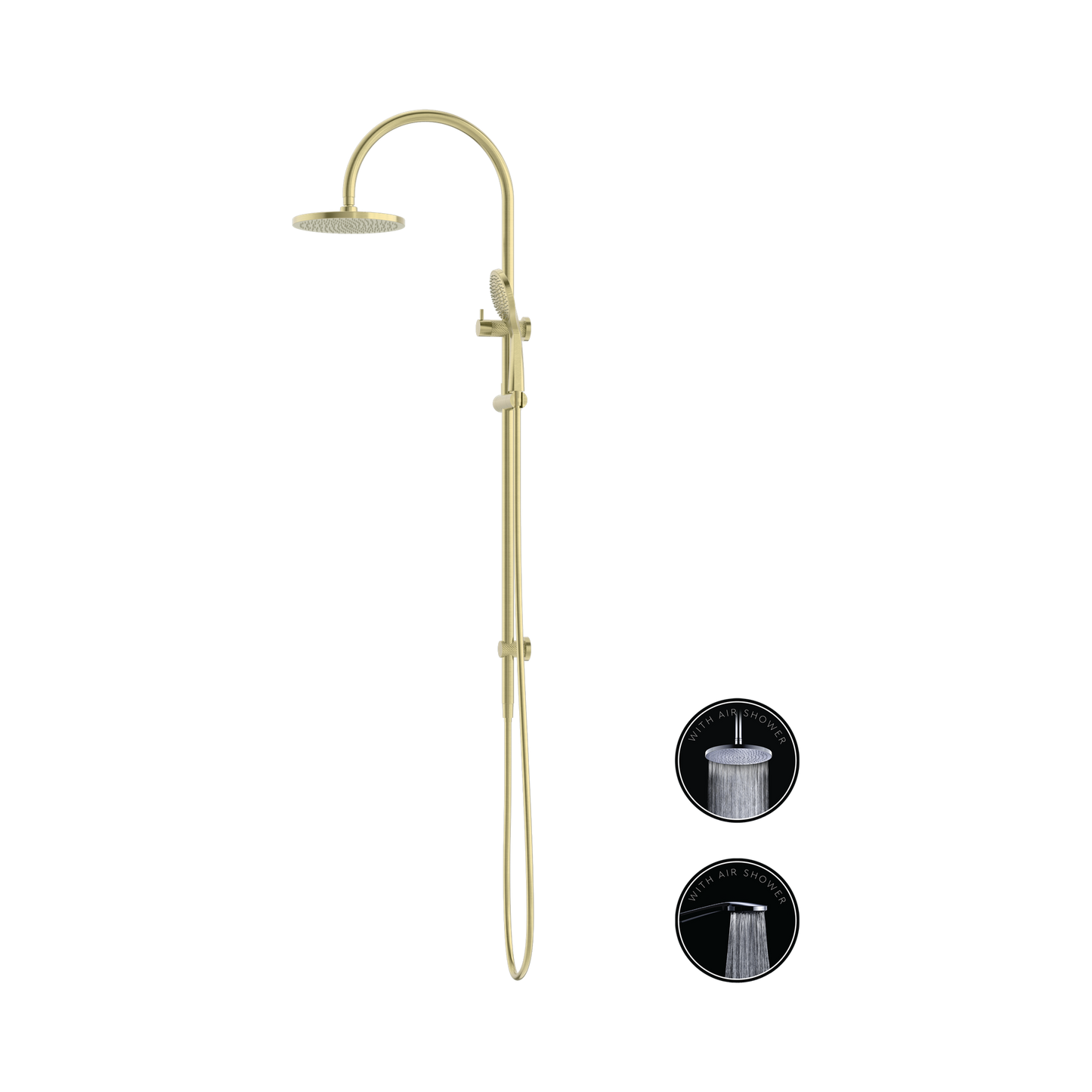 Opal Twin Shower With Air Shower Brushed Gold