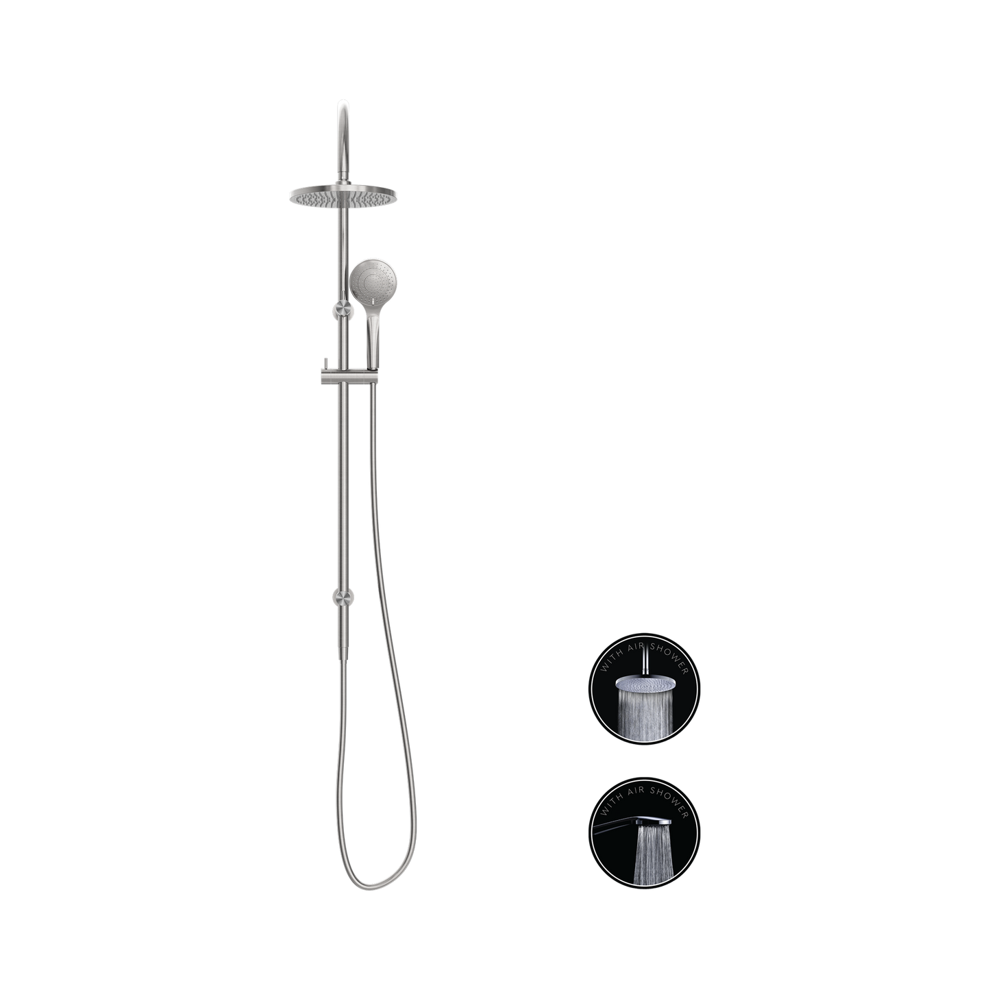 Opal Twin Shower With Air Shower Brushed Nickel