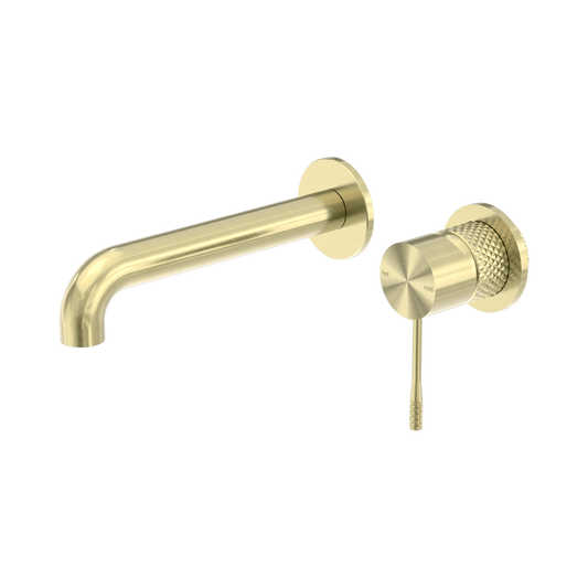 Opal Wall Basin/Bath Mixer Separate Back Plate 120mm Brushed Gold
