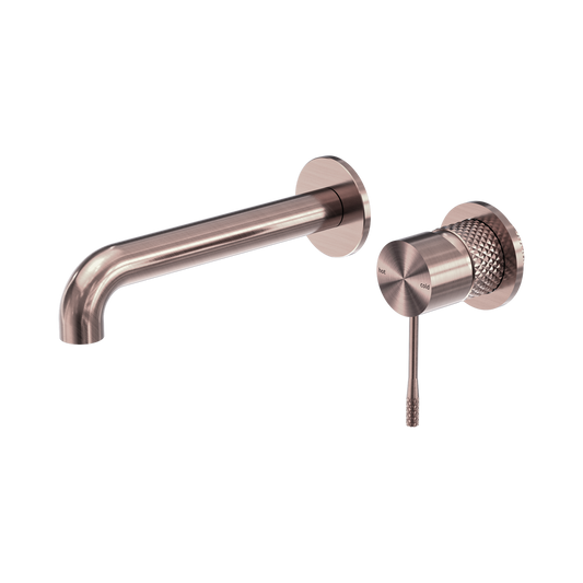 Opal Wall Basin/Bath Mixer Separate Back Plate 260mm Brushed Bronze