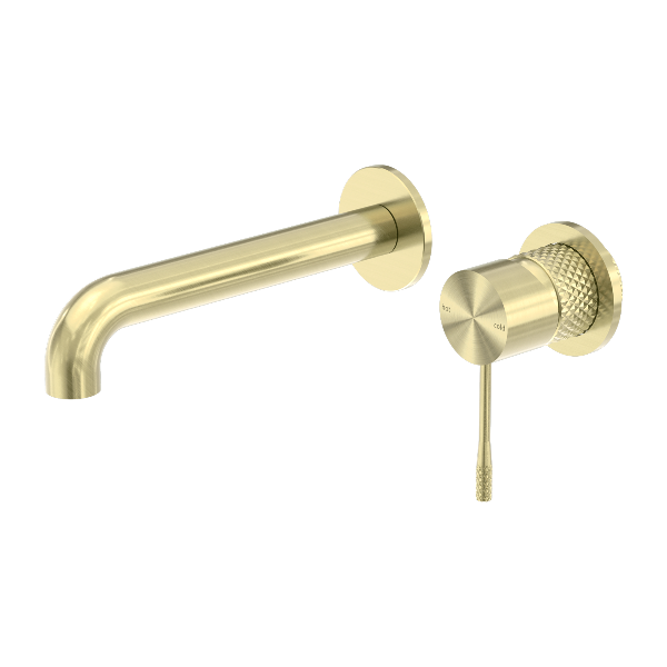 Nero Opal Wall Basin/Bath Mixer Separate Back Plate 230mm Brushed  NR251907B230BG