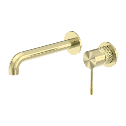 Nero Opal Wall Basin/Bath Mixer Separate Back Plate 230mm Brushed  NR251907B230BG