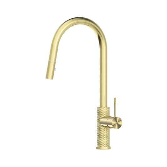 Opal Pull Out Sink Mixer With Vegie Spray Function Brushed Gold